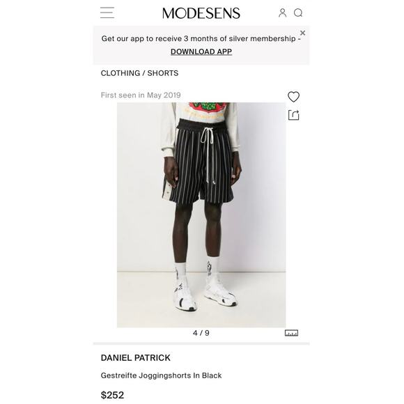 Daniel Patrick All-Star Pinstripe Shorts – Black / Red / White – Size M - Picture 5 of 5